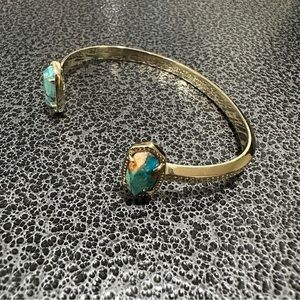 Kendra Scott Elton Cuff Turquoise Gold Bracelet